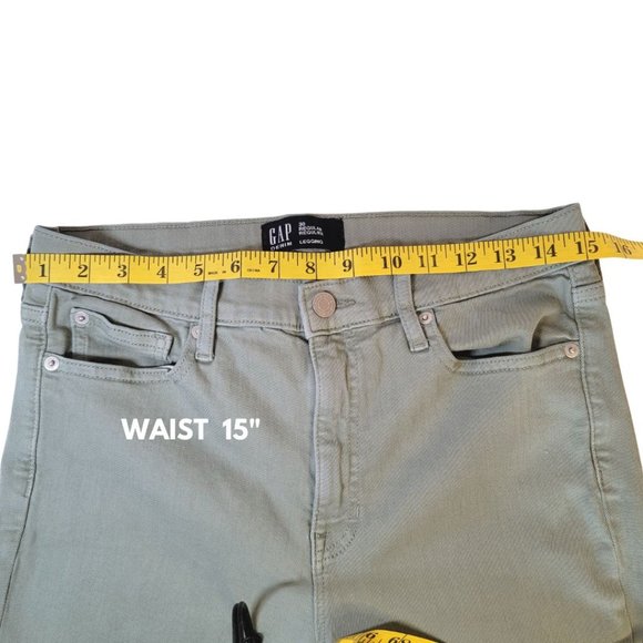 GAP WOMEN'S OLIVE GREEN  COTTON JEAN HIGH RISE SIZE 30 REGULAR - Picture 11 of 15